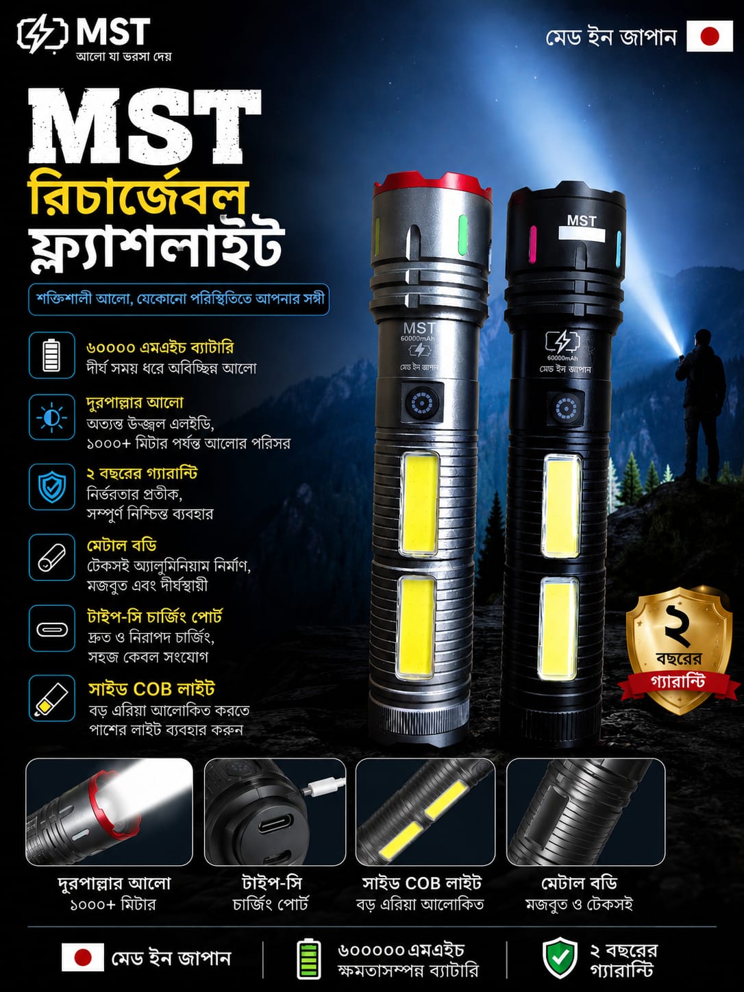 MST Rechargeable Flashlight